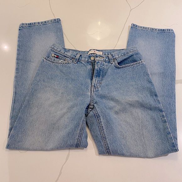 Vintage Tommy Hilfiger Tommy Jeans wide leg mid rise 100% cotton denim - Picture 4 of 5